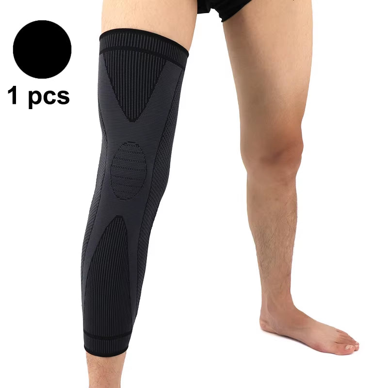 1 Pcs Sport Full Leg Compression Sleeves Knee Braces Support Protector for Football Weightlifting Joint Pain Relief Muscle Tear