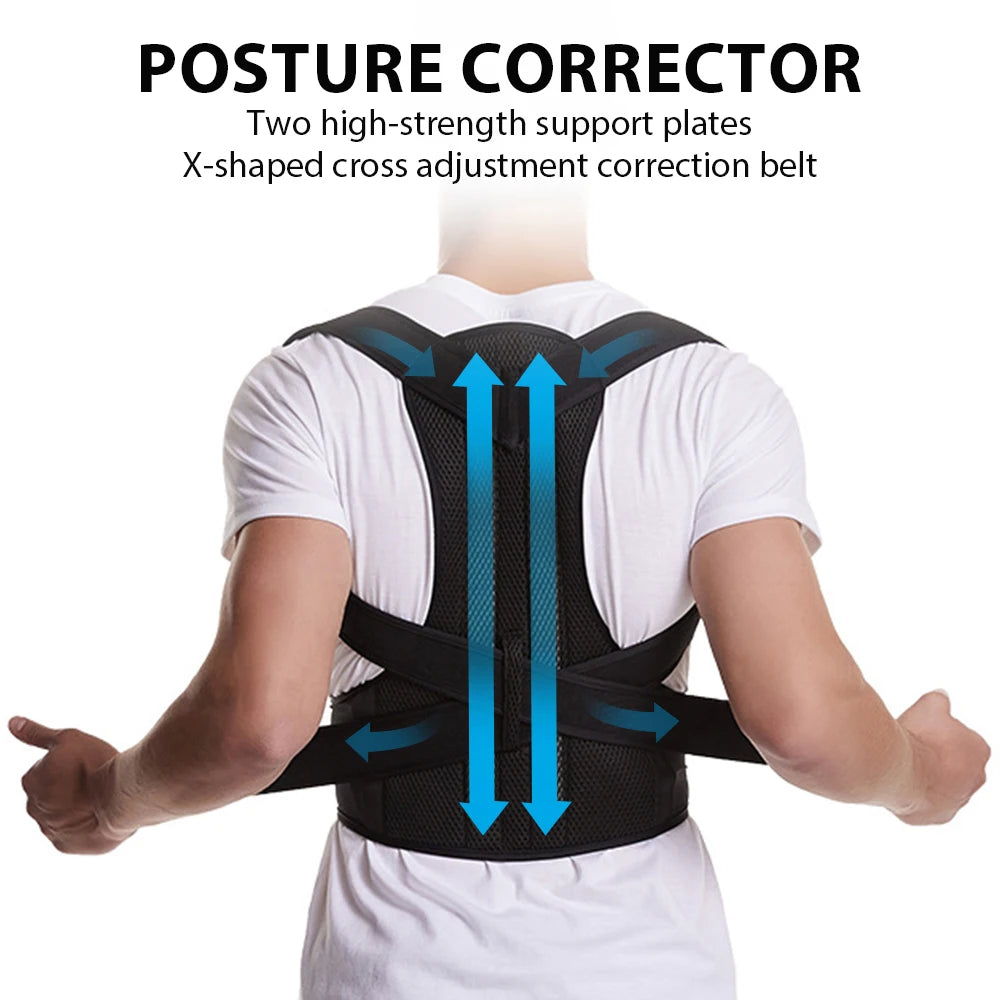 Back Brace Posture Corrector Belt for Women & Men Back Lumbar Support, Adjustable Shoulder Posture Support for Improve Scoliosis