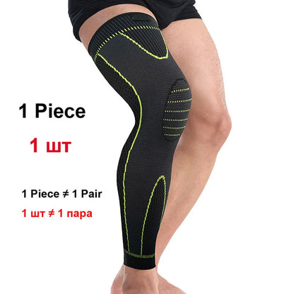 1 Pcs Sport Full Leg Compression Sleeves Knee Braces Support Protector for Football Weightlifting Joint Pain Relief Muscle Tear